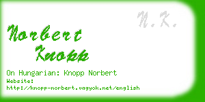 norbert knopp business card